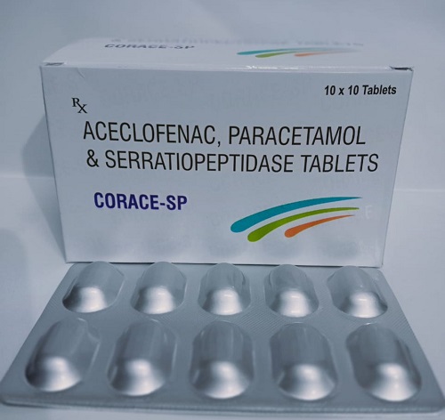 Aceclofenac-Paracetamol-Serratiopeptidase-Tablets