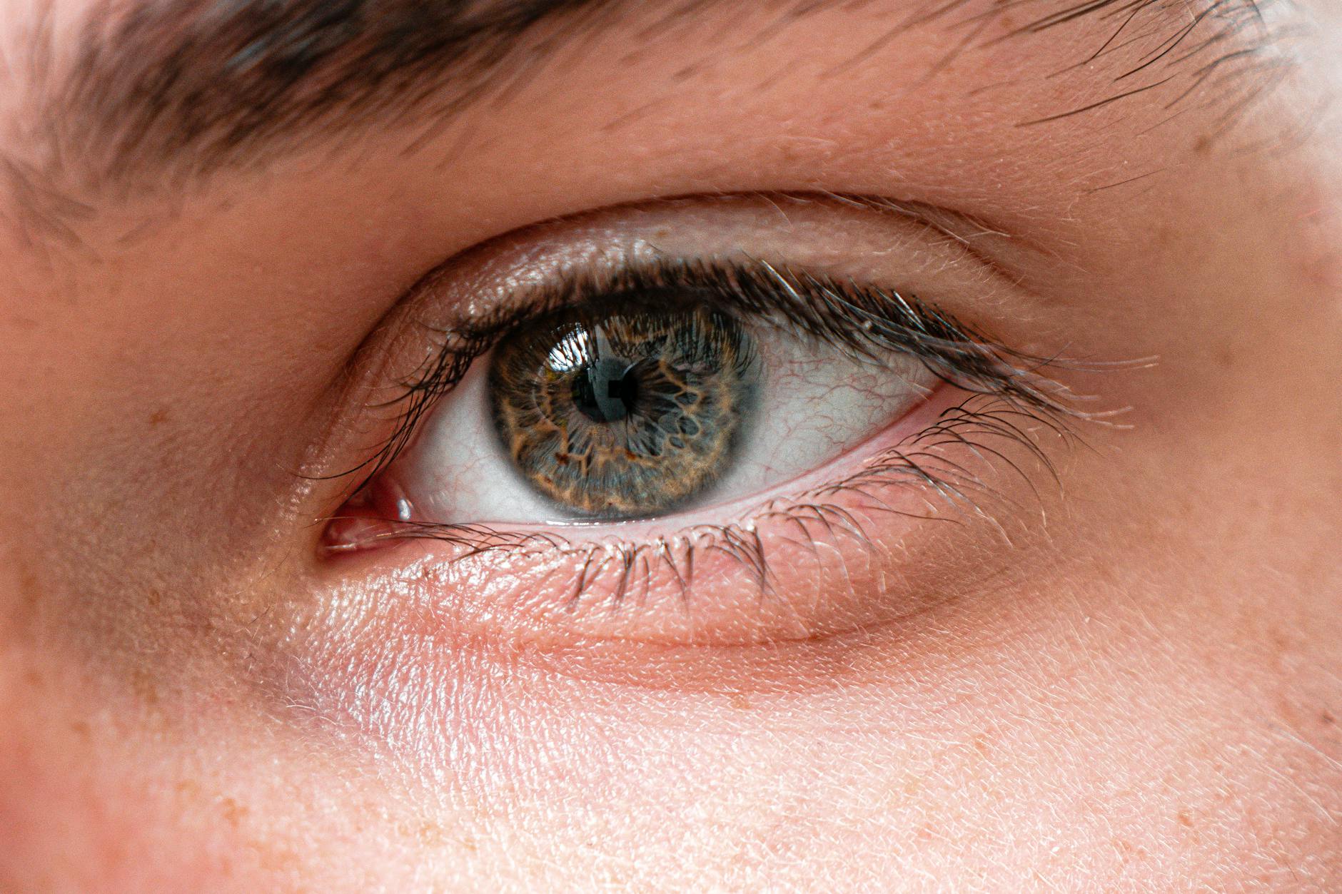 close up of human eye with intricate details